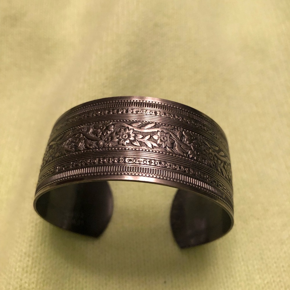 Pewter Cuff Bracelet, beautiful, 6” cuff